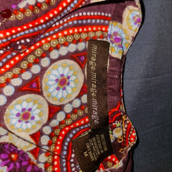 Pruple Medium Boho Button Up MirageMirageMirage Business Casual - Picture 3 of 3